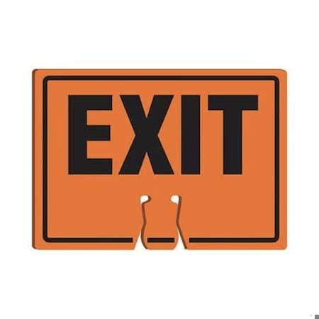 Accuform Traffic Cone Top Warning Sign, Text Legend, Legend EXIT, 006 in Plastic, 10 in Height, 14 in Width FBC742